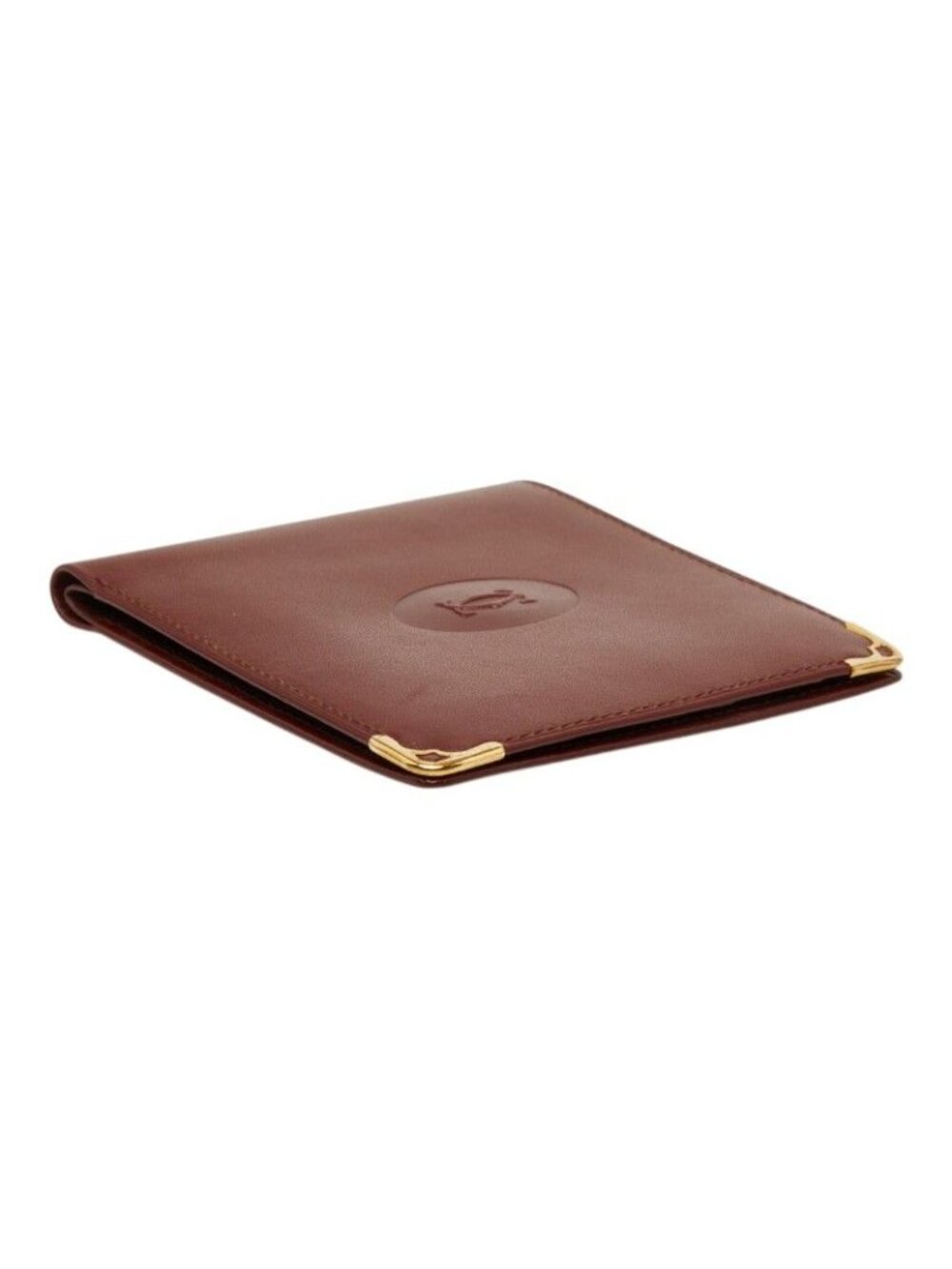 Cartier Must Line Bifold Wallet Billfold Bordeaux Leather - Picture 4 of 10